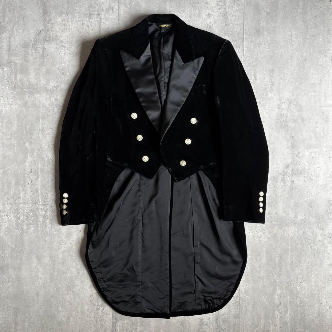 【90s vintage】燕尾服　レーヨン　ベロア　タキシード　ピークドラペル