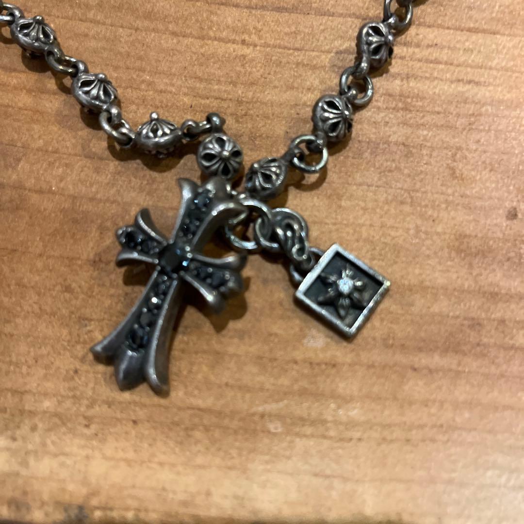 メタル クロスチャーム ネックレス 約30cm