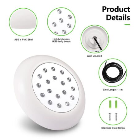 12W POOL LIGHT PVC RGB